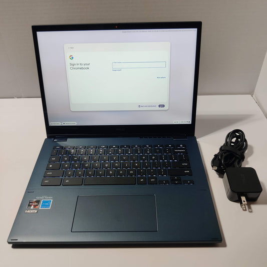 Asus Flip CM34 14" Touchscreen 2 in 1 Chromebook Ryzen 3 7320C 8GB 128GB SSD Ponder Blue Used Excellent