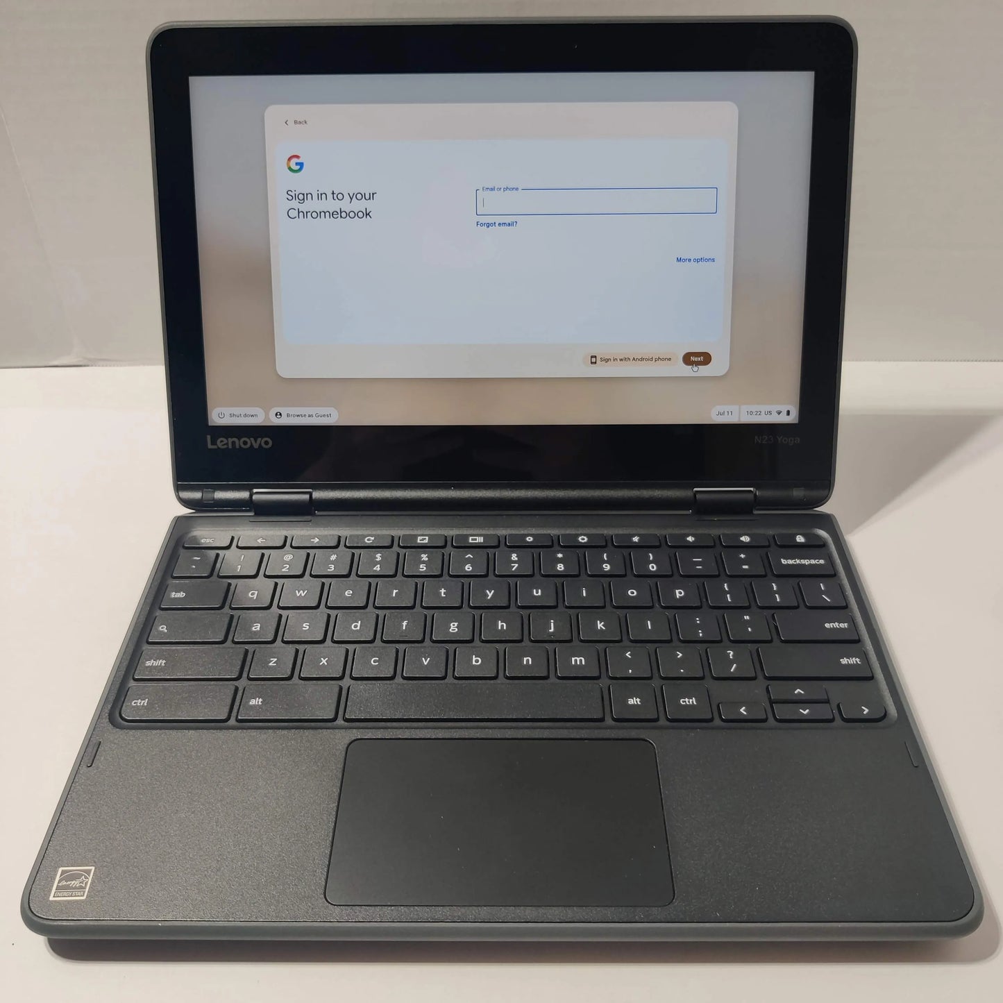 Lenovo N23 Yoga 11.6" Touchscreen 2 in 1 Chromebook MediaTek MT8173 4GB 32GB Black, Used Excellent