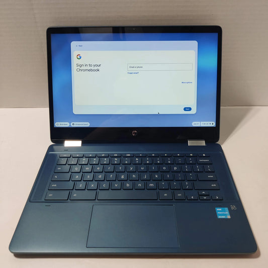 HP x360 14b-cb 14" Touchscreen 2 in 1 Chromebook Pentium Silver N6000 4GB 64GB Teal/Black Used Excellent
