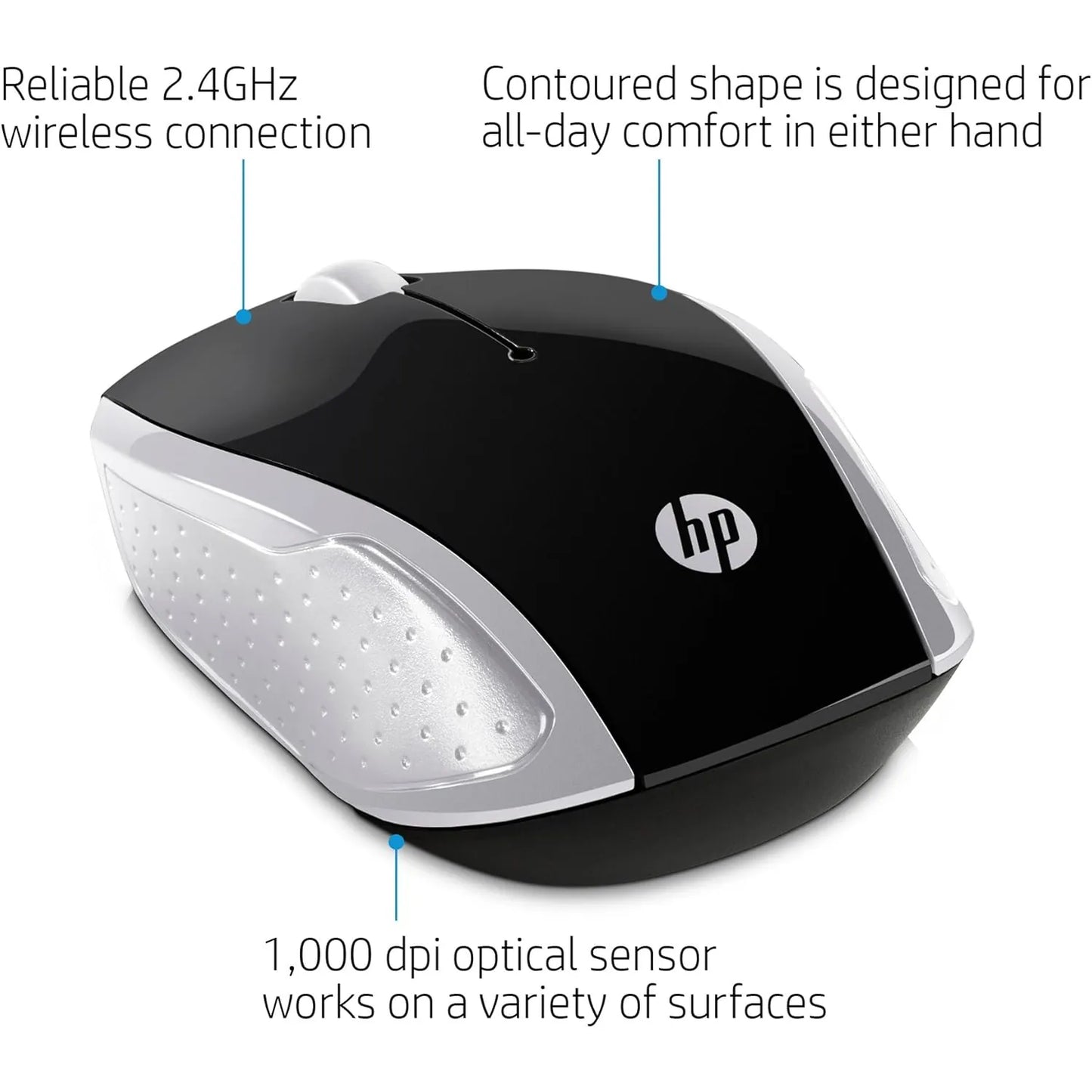 HP 200 Mouse Wireless Mouse Black/Silver New