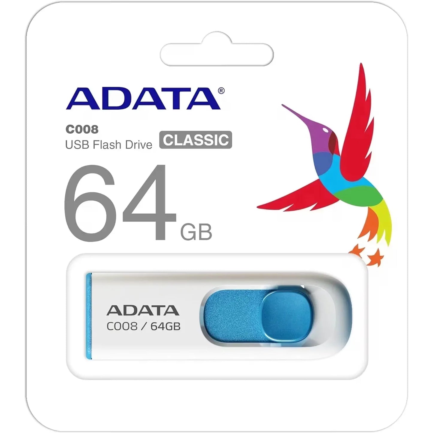 ADATA c008 64GB USB Flash Drive 64GB White