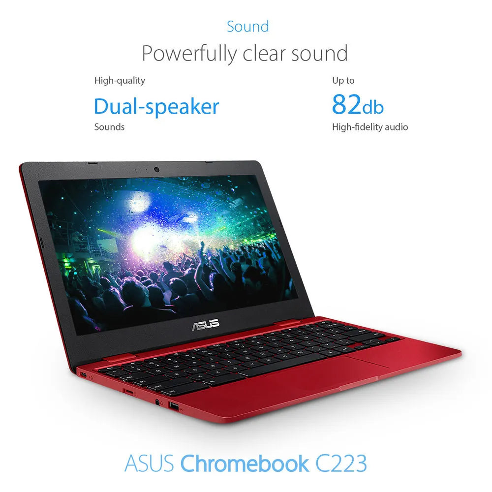 Asus C223 11.6" Chromebook Celeron N3350 4GB 32GB Red