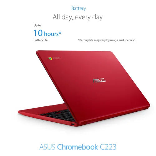 Asus C223 11.6" Chromebook Celeron N3350 4GB 32GB Red