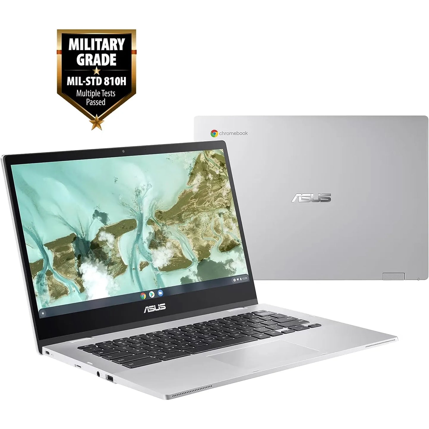 Asus CX1 14" Chromebook Celeron N3350 4GB 32GB Transparent Silver