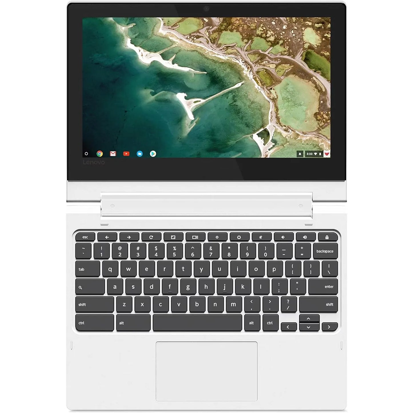 Lenovo C330 11.6" Touchscreen 2 in 1 Chromebook MediaTek MT8173C 4GB 32GB White