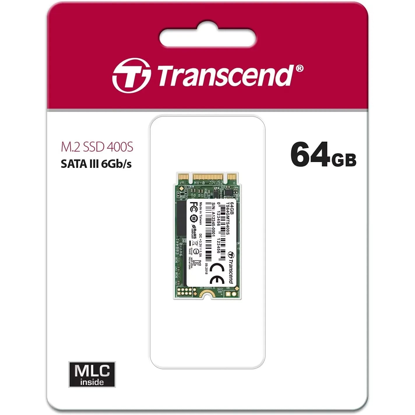 Transcend 64GB M.2 SATAIII 42mm 400 Internal Solid State Drive 64GB