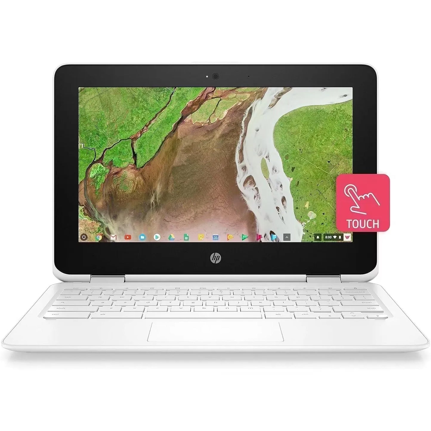 HP x360 11-ae 11.6" Touchscreen 2 in 1 Chromebook Celeron N3350 4GB 32GB White