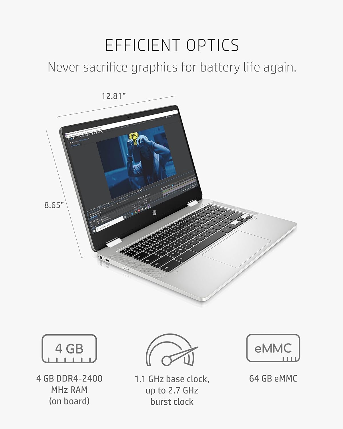 HP x360 14a-ca0190wm 14" HD Touchscreen 2 in 1 Chromebook, Intel Celeron N4020, 4GB, 64GB eMMC, Chrome OS, 482Z0UA