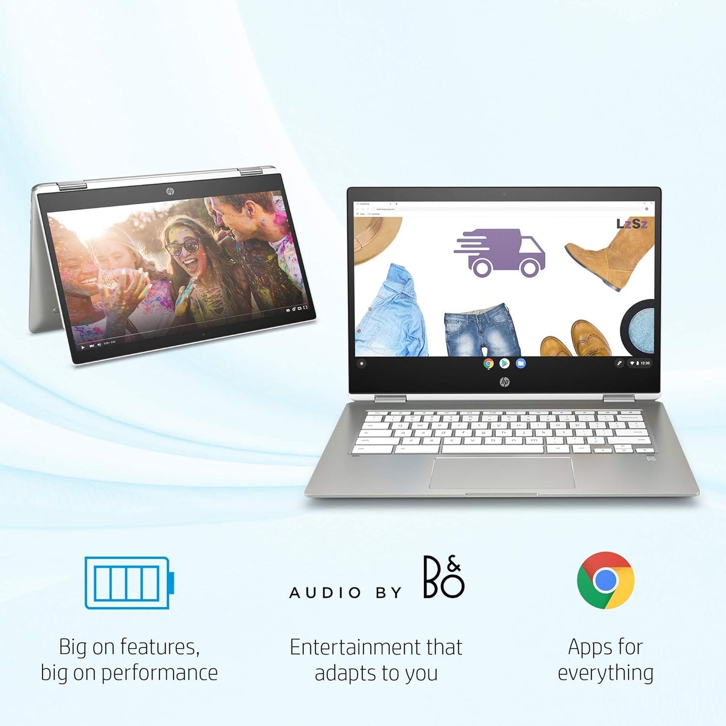 HP x360 14b-ca0010nr 14" HD Touchscreen 2 in 1 Chromebook, Intel Celeron N4000, 4GB, 32GB, Chrome OS, 7NV95UA